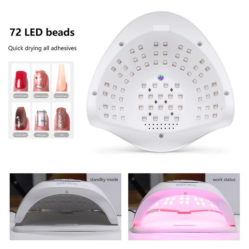320W Led Uv Lamp Dryer For Nails Gel Polish Drying Lamp With 4 Timer Setting Auto Sensor Professional Nail Light For Nail Salon