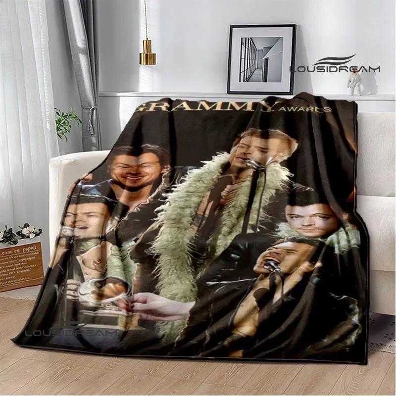 Sänger H-Harry-Styles bedruckte Decke Picknickdecken Flansch warme Decke Weiche und bequeme Decke Bettwäsche Geburtstagsgeschenk