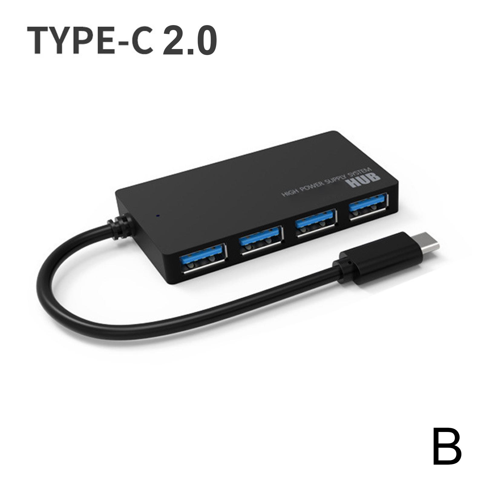 

USB Hub 3.0 Multi USB Splitter 4 USB Port 3.0 2.0 для USB USB Power Hub Pro 3 Adapter Ex I8V7 black-Type-C2.0