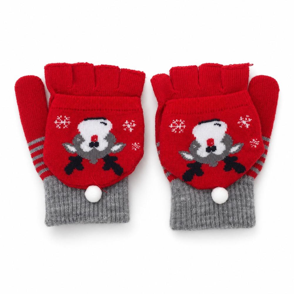 Stretchy Christmas Knit Glove Soft Knit Half Finger Glove New Winter Touchscreen Glove Outdoor