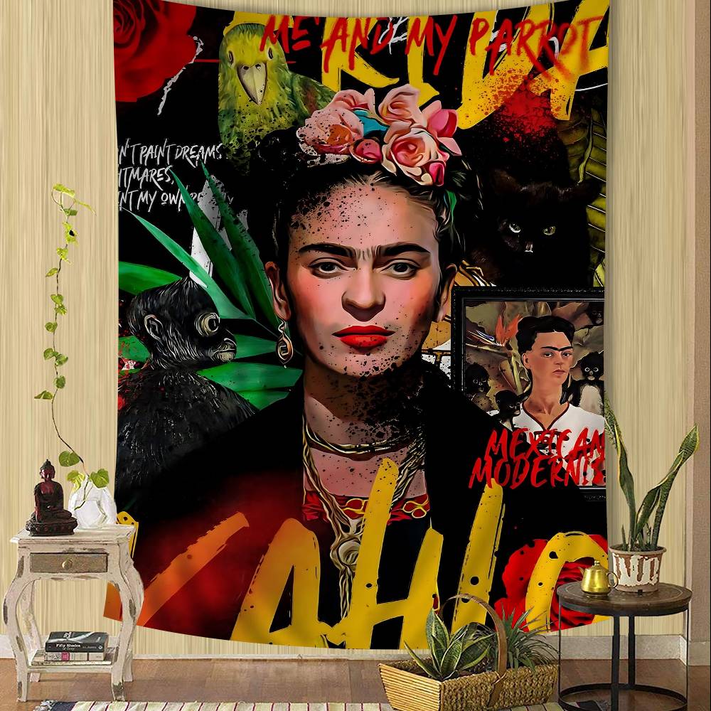 Tapestry Anime Pittura di FFrida KKahlos Tappeti Floreali Hippie per Parete Arredo Stanza dei Letti Decorazione da Parete Decorazione per la Casa