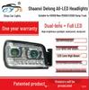 LED Headlights with Angel Eye Dual Lenses for Shaanxi Automobile Delong H3000, New M3000, X3000 Dump Trucks