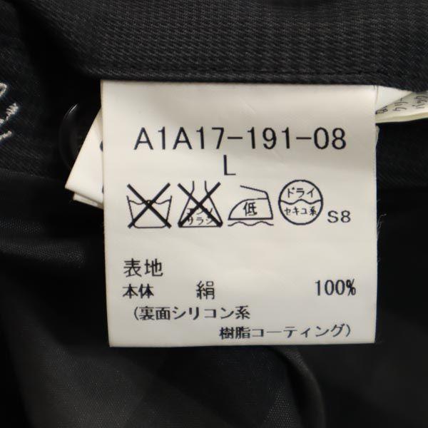 Burberry Manteau trench en soie à carreaux Sanyo Shokai L Gris Homme Occasion