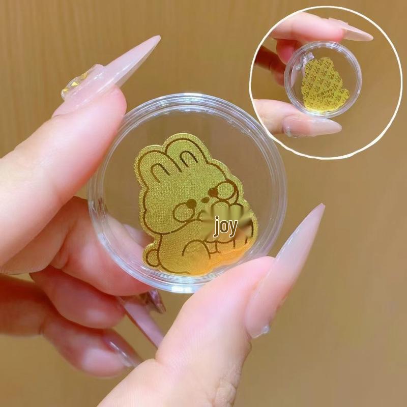 Pure Gold "Princess Luck" Phone Sticker – Wealth & Treasure Gold Leaf Design for Prosperity & Fortune
