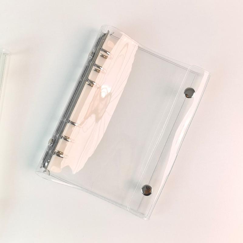 1Pcs Clear Pvc Ring Binder With Waterproof Cover Snap Closure For School Office Journaling Photo Album