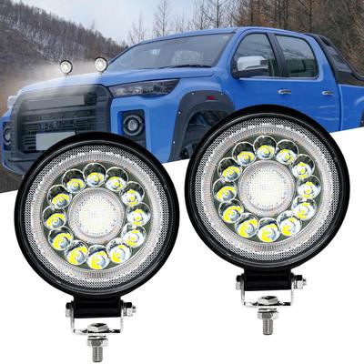 2 stk 4 tommers LED arbeidslysstaver 160W 16000LM Super Bright Vanntett Runde LED Arbeidslys Spot