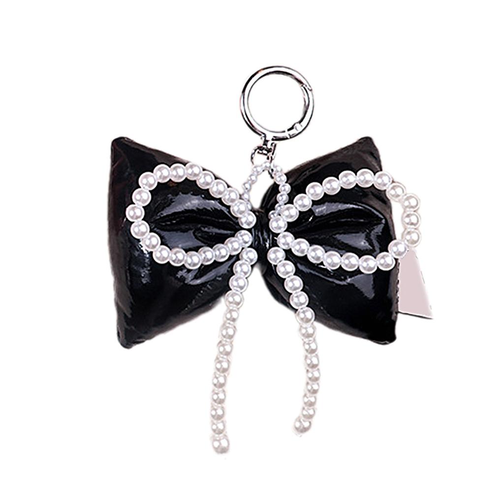 Handcrafted Leather Bowknot Keychain Elegant Keychain Pendant Unique Bag Decorations for Fashion forward Individuals
