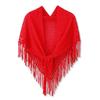 Casual Retro Knitted Shawls Solid Color Versatile Hollow Scarves Breathable Soft Tassels Shawls for Women
