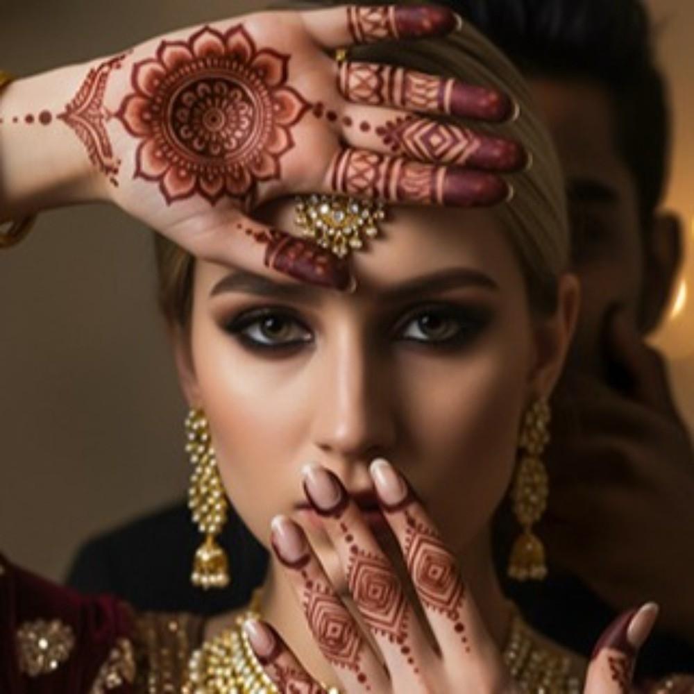 Red Mehndi Stickers Henna Tattoo Stickers Lace Fake Tattoo Legs Arm Red Henna Tattoo Decals Waterproof Wedding Tool