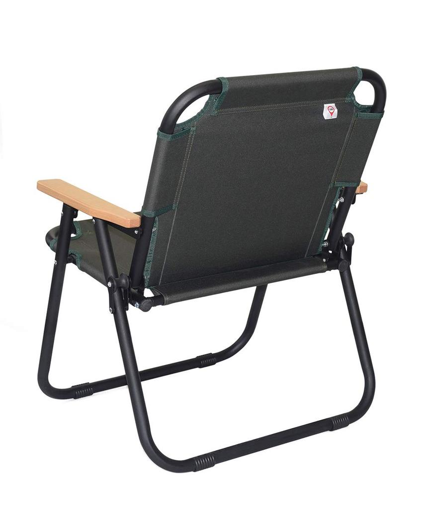 Entrex Outdoor Chair Aluminum Load Capacity 120kg Leg Cap Home Indoor Folding Backrest Armrest Simple Camping Seat Fishing Khaki W62 X X H73cm D62.5