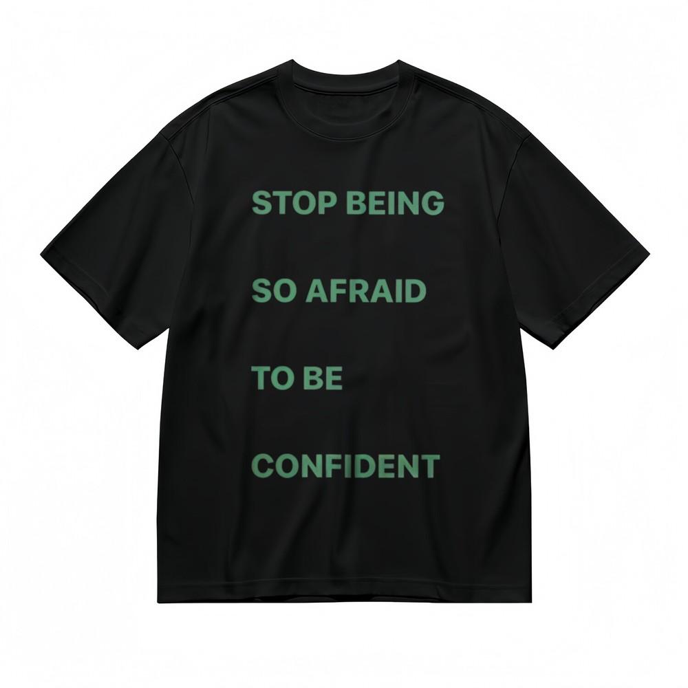 

Women s T-shirt With Fearless Confidence Quote Graphic Unisex Black 100% Cotton XL