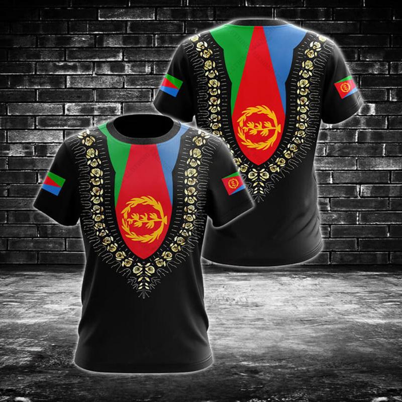 Customized Summer Casual Eritrea Flag Graphic T-shirts Men's Fashion E-Sports Jersey Soft Short Sleeve Tops Fast Dry Sportswear