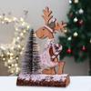 Christmas Table Decoration Wooden Centerpieces Elk Tree Winter Rustic Kitchen