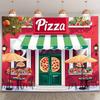 A Colorful Pizza Store Background Banner, Suitable for Celebration Events Such As Birthdays and Parties.