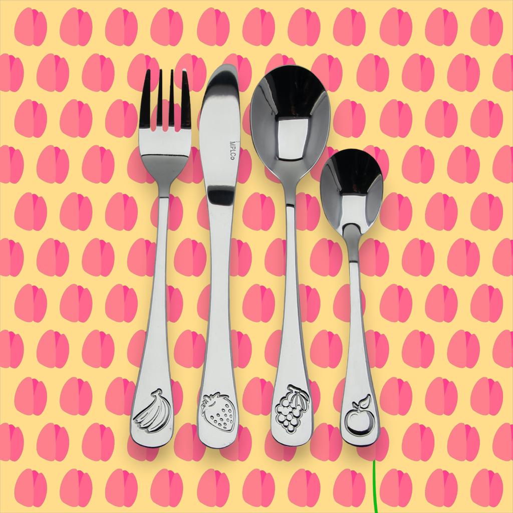 Steel Children'S Cutlery Set 4 Pieces Spoon Fork Knife Spoon Set
