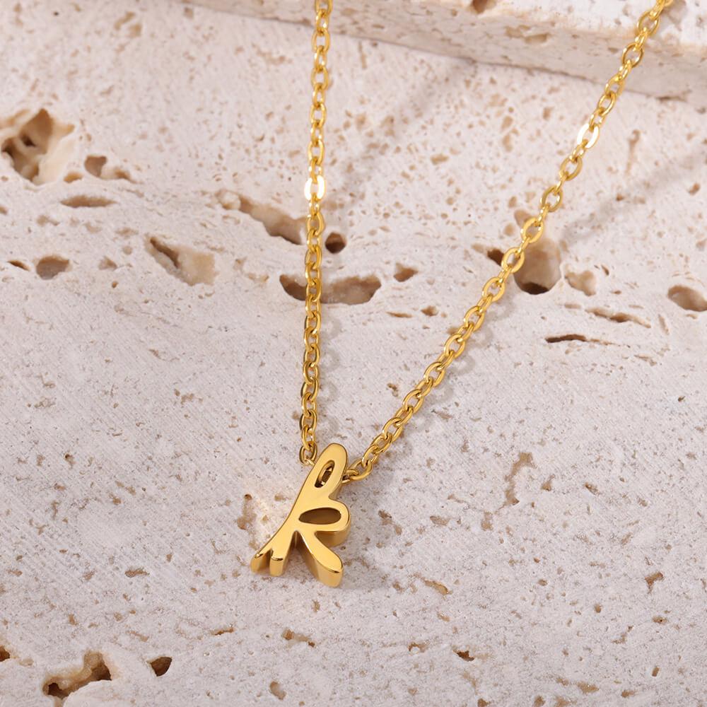Stainless Steel Lowercase Letter Pendant Necklace