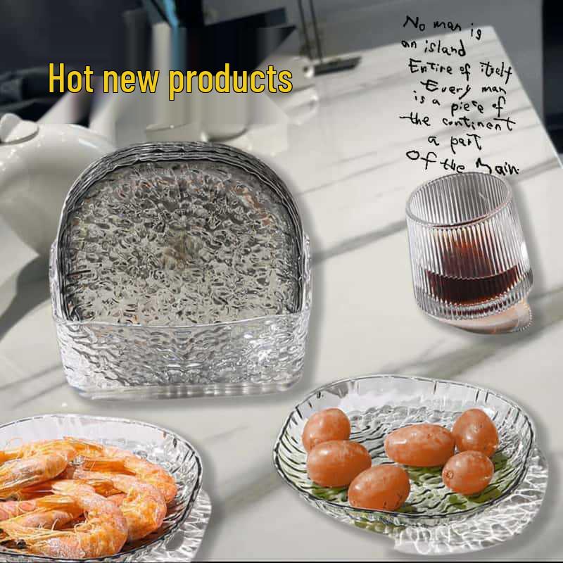 Water Ripple Bone Spit Plate - Plastic Table Dish for Fruit, Snacks, and Dried Fruit