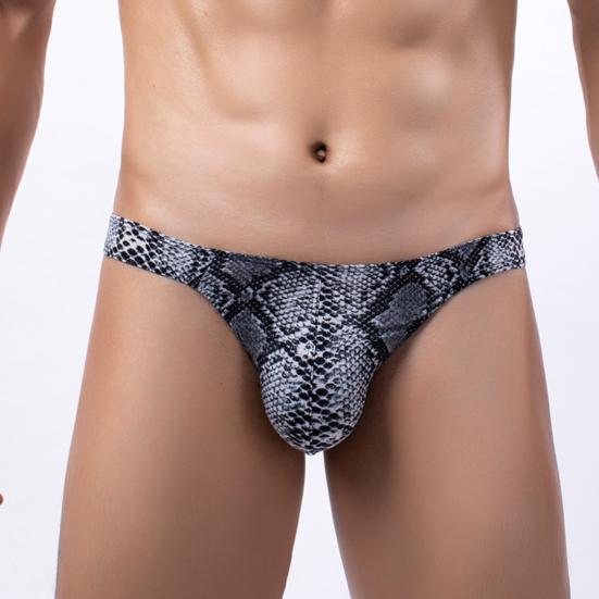 Men Thong Sexy Low-Rise Slim Fit Briefs Leopard Print High Elasticity Breathable Panties Comfortable Daily Wear