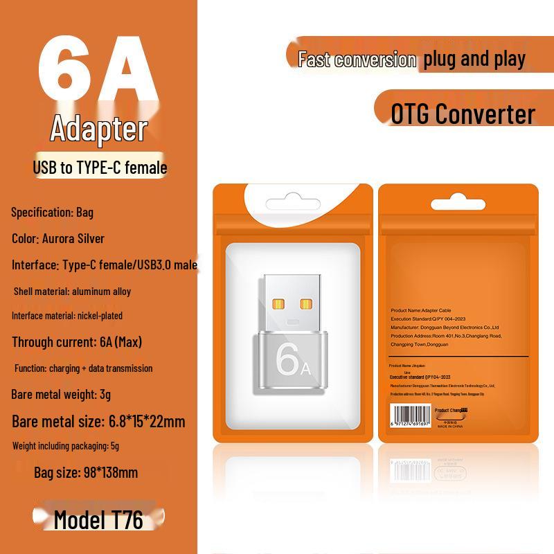 USB To Type-C Female Adapter: Fast Charging, Audio, Data, OTG Converter for Cars and Computers
