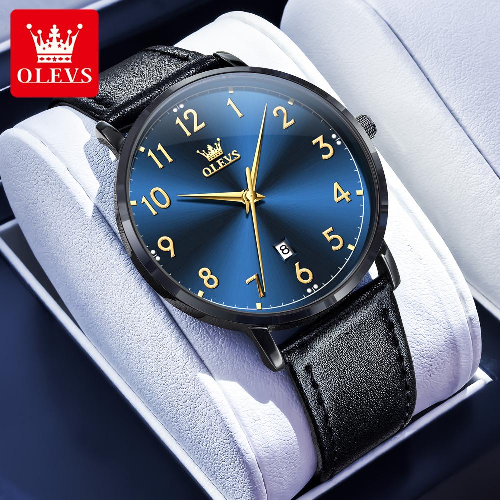 OLEVS Simple Man Watch Classic Digital Dial Auto Date Hand Clock Waterproof Night Light Men's Quartz Watches Best Seller 5653