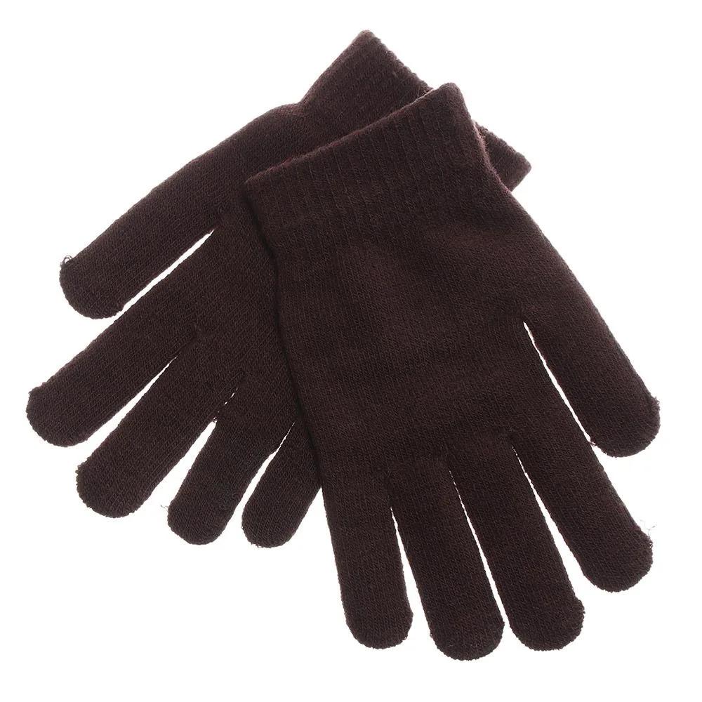 Unisex Winter Ribbed Knitted Full Fingered Gloves Basic Thicken  Lining Mittens Magic Thermal Wrist Warmer Women Men