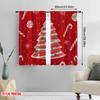 2pcs,2D Plane Printing Minimalist Curtains Christmas Tree Snowflakes Ornaments (3) Versatile Polyester (without Rod) Gifts Use