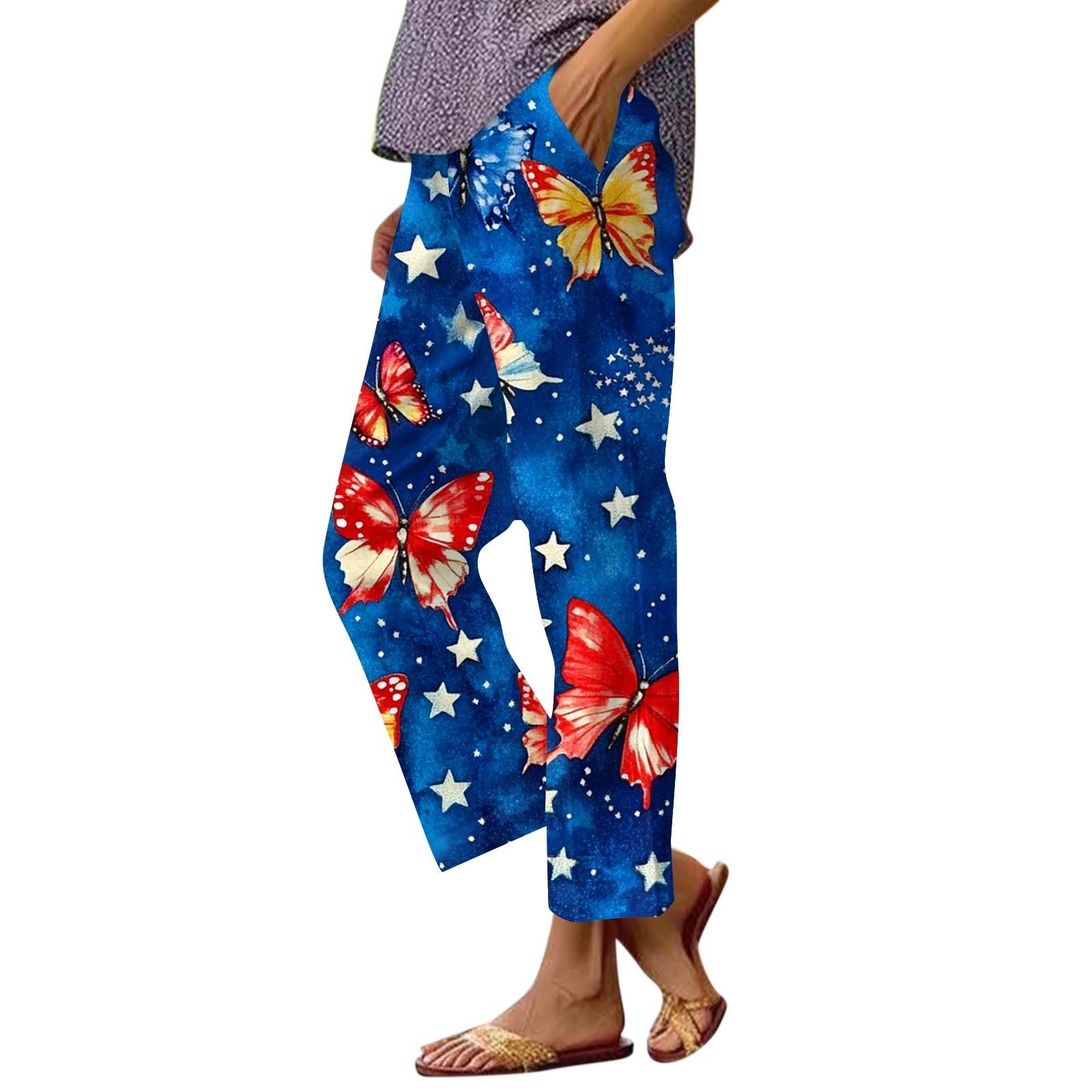 

Женские повседневные модные принтованные прямые брюки с карманами XXL