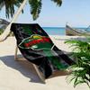 "Wild Nature Bear Logo with Forest Sunset" Patterned beach towel quick dry perfect for travel outdoor sports jogging the beach and swimming