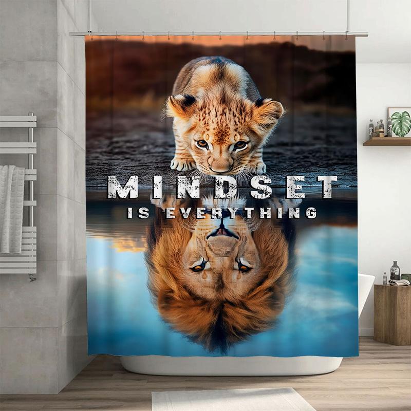 

Motivational Shower Curtain Mindset Is Everything Quote For Bathroom Decor W60H190(CM)-1 Pcs