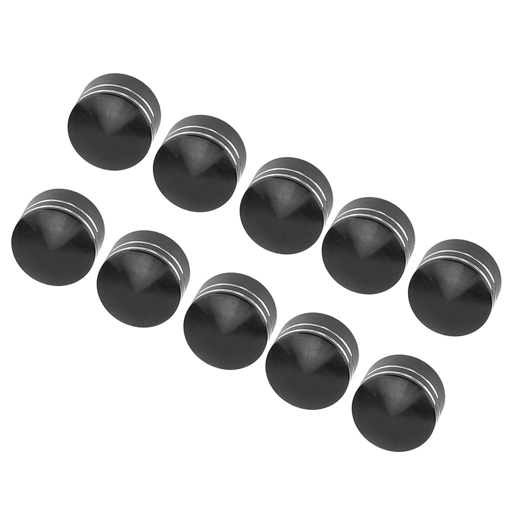 10 STÜCKE Motorrad Zylinderkopfschraubenabdeckung CNC Aluminium Schwarz Rund Gerillt Motor Schraube Topper Abdeckungen Kappen
