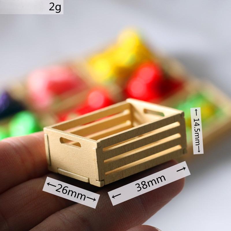 

Mini Simulation Dollhouse Cute Furniture Kitchen Wood Vegetable Food Storage Box Basket Accessories Doll House Decorations Toys