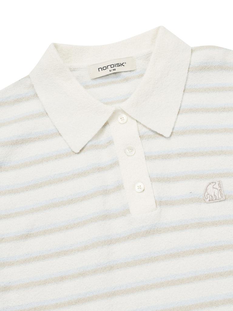 NORDISK Short Sleeve Striped Sweater - W_Off White