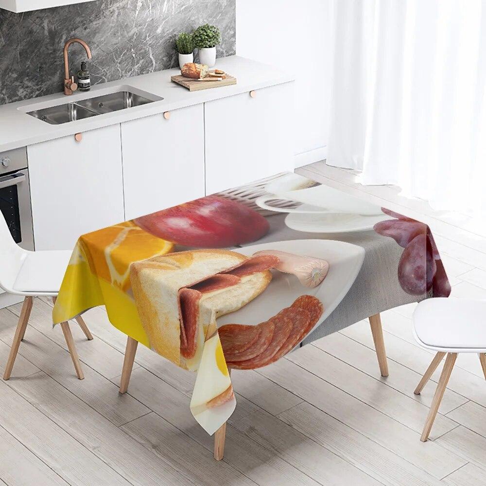 Fata de masa imprimata gourmet bucatarie restaurant decor masa si antifouling rezistenta la apa dreptunghiulara