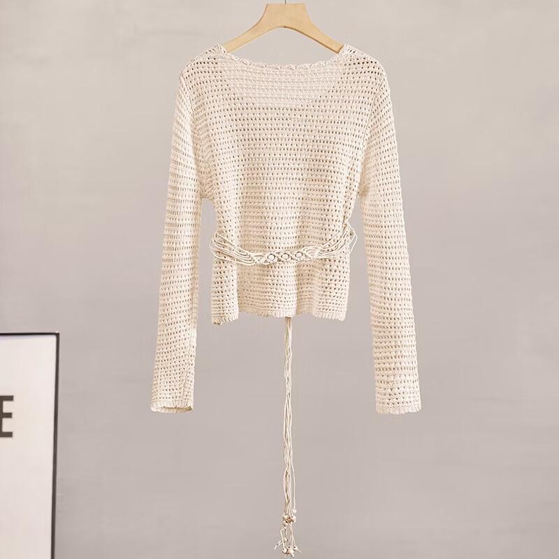Women's Resort Hollow Knit Top & Floral Skirt Set