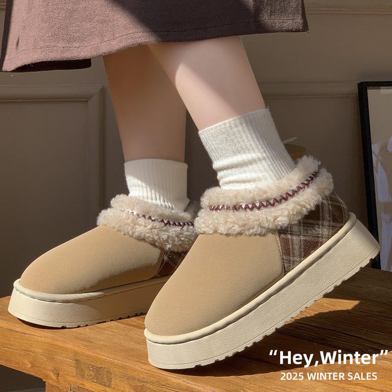 Women's Home Bootie Furry Slippers Warm Cozy Snow Boots with Fuzzy Plush Lined for Women Winter Non Slip House Shoes for Indoor Outdoor Short Boots