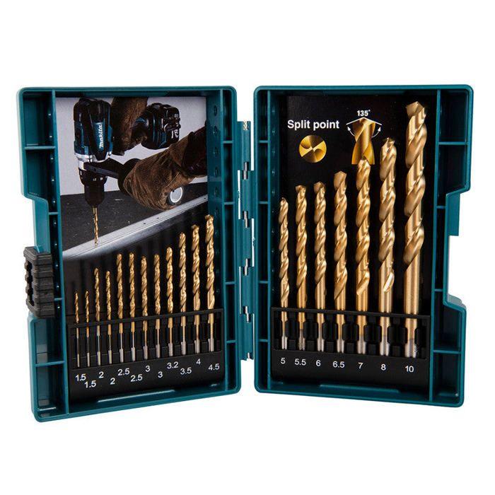 Foret à métaux hss-tin - coffret de 19 pièces - makita