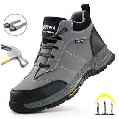 Fashion Men'S Protective Boots Steel Toe Cap Indestructible Safety Work Shoes Sneakers Anti Smashing Construction Male Footwear