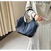 Niche Splicing Canvas Tote Bag Women's New Commuter Fashion Handbag Versatile Shoulder Armpit Bag