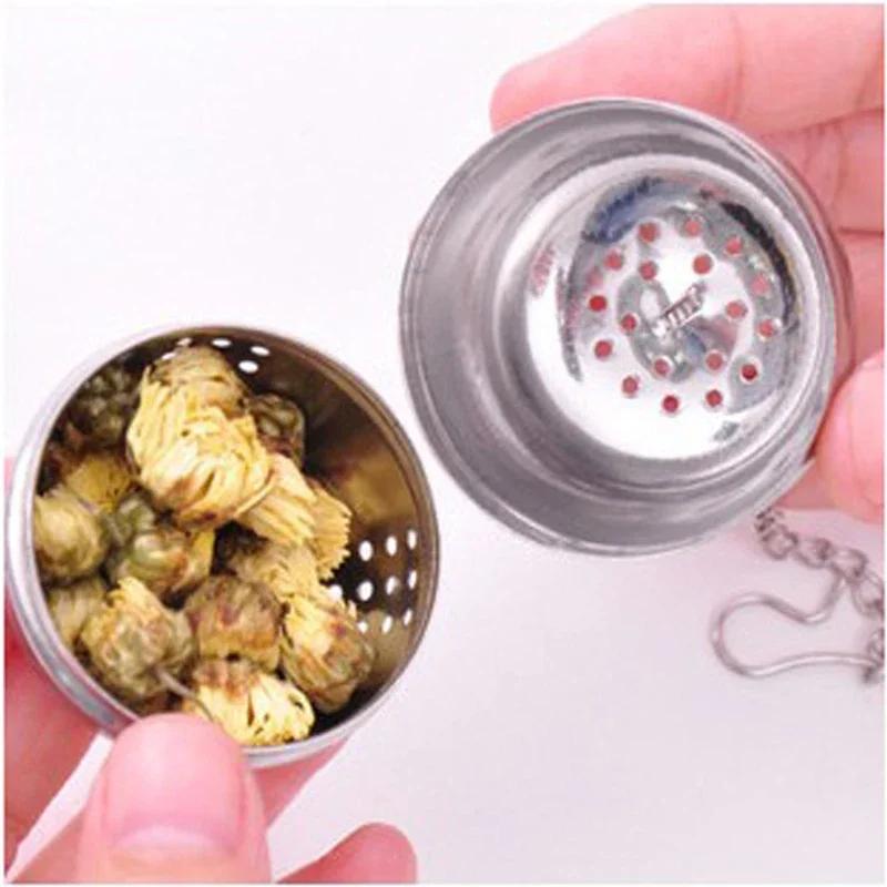 Ball Shape Mesh Filter Strainer With Hook And Rope Chain For Loose Tea Leaf And Spice, Home Kitchen Tool, Stainless Steel