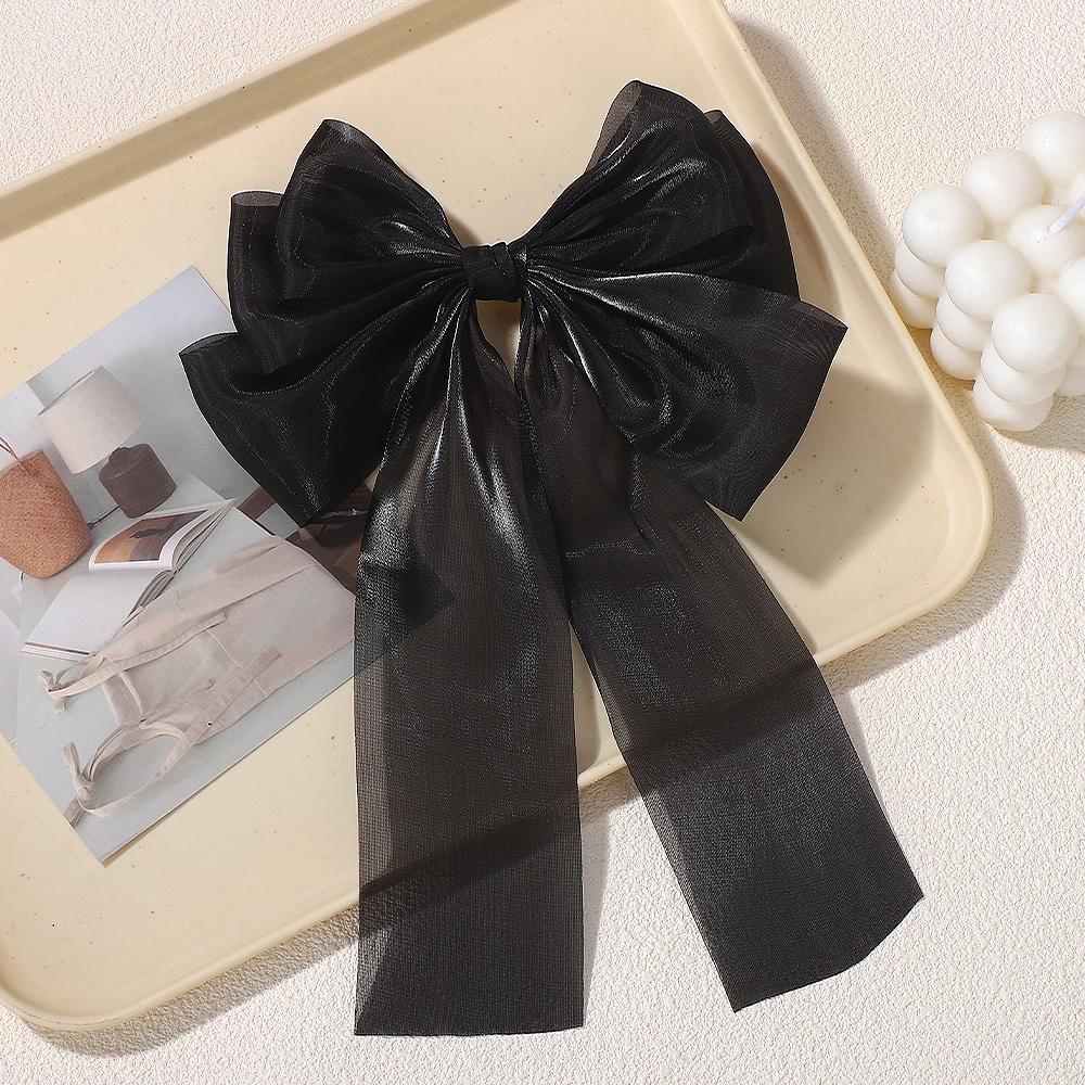 RAINBOW BOWS 1Pcs Cream Colored Bow Hair Clip Super Fairy Back Head Clips Elegant Women Ponytail Fahion Hair Accessories