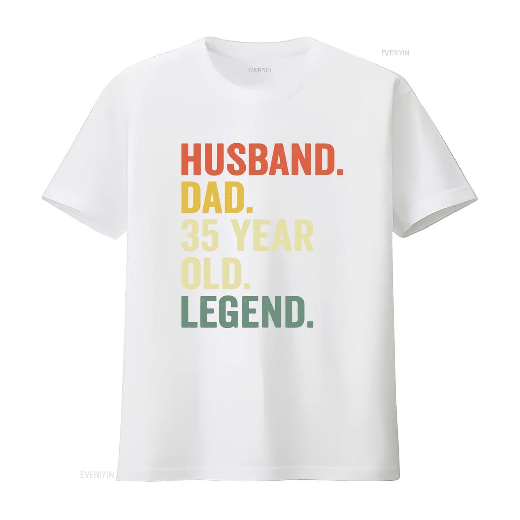 Retro Vintage Unisexs 35th Birthday Husband Dad 35 Year Old Legend Print Casual T Shirt Vintage Breathable Versatile