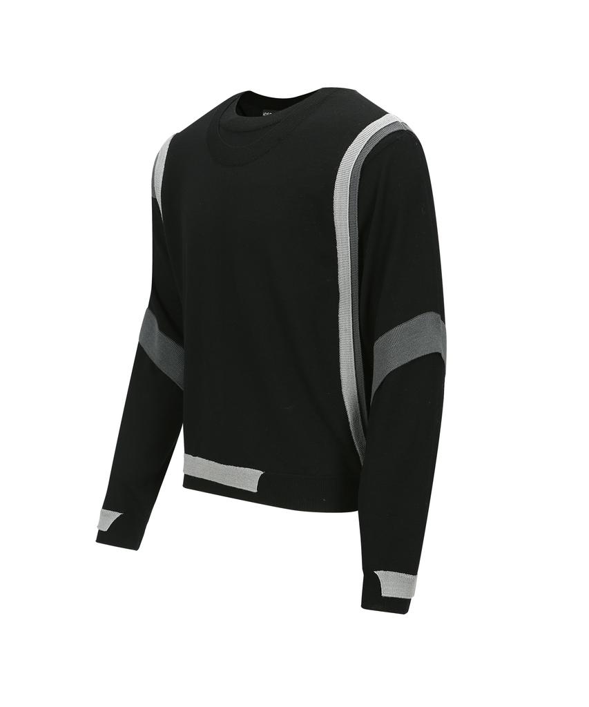 ADSB ANDERSSON BELL Layered Crewneck Sweater Atb1334M(Black)