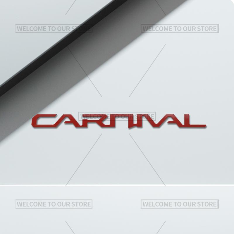 AAAGS1 3D Car Styling For Kia Carnival Letter Emblem HEV LX EX SX Prestige Badge Metal Stickers Rear Trunk Decals Auto Accessories