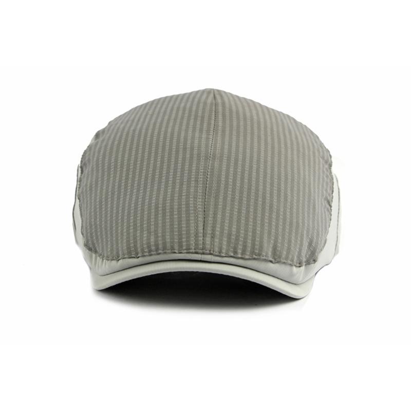 Spring Summer Thin Men's Forward Cap Quick-Drying Breathable Striped Newsboy Cap Retro Beret