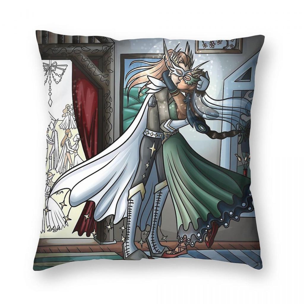 Masquerade Ball Kiss Square Pillowcase Polyester Linen Velvet Creative Zip Decor Pillow Case Home Cushion Cover