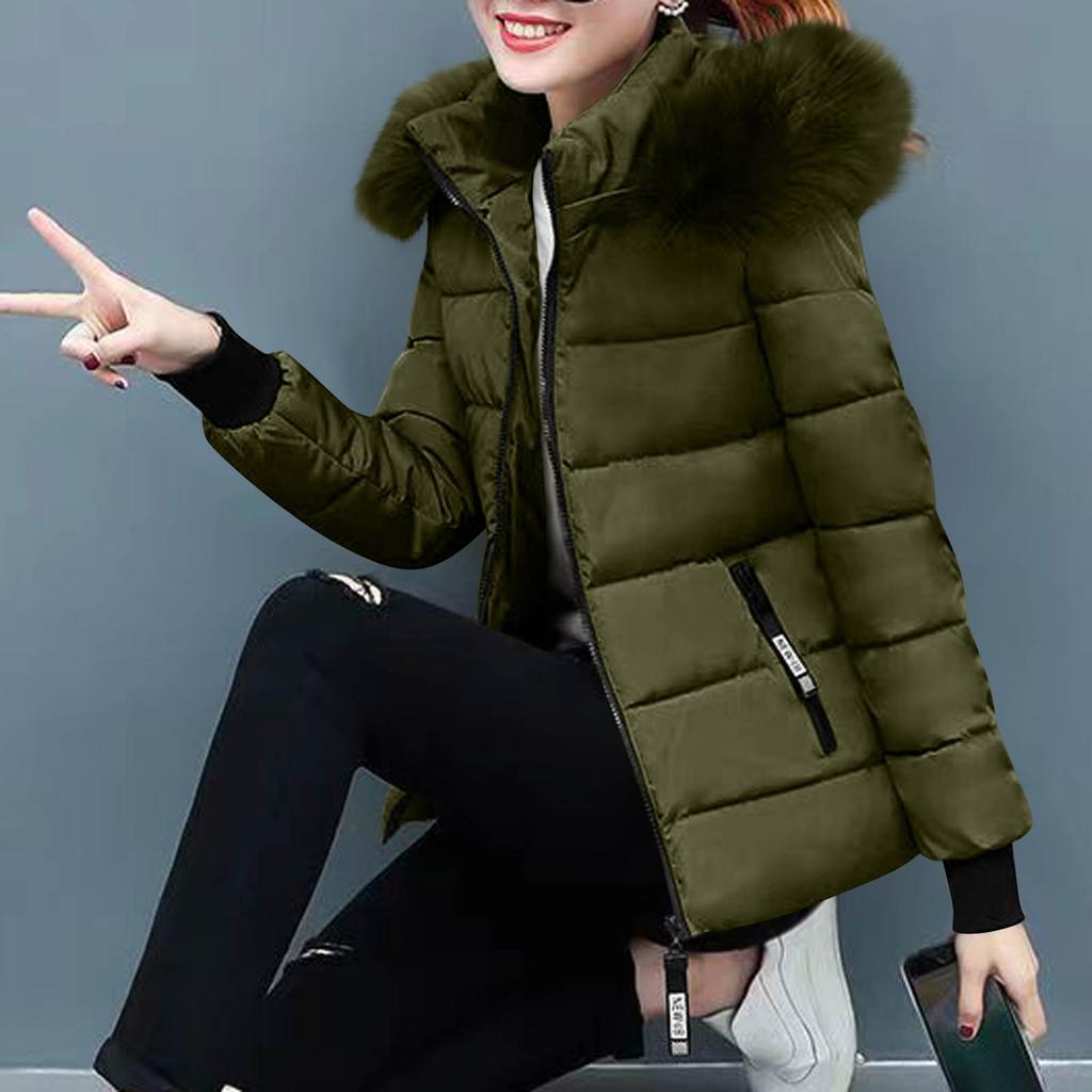Winter Coat Women's Warm Jacket  Women's Long Sleeve Winter Coat With Pocket