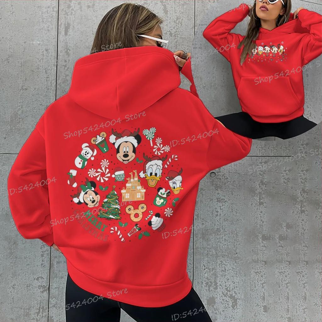 Mickey Friend Christmas Hoodies Women Men Doublesided Print Fun Mickey Mouse Merry Christmas Hoody