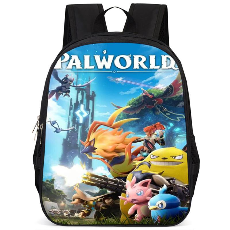 Spacious Palworld Student Backpack For School 15 Inch Large Capacity Polyester Bag