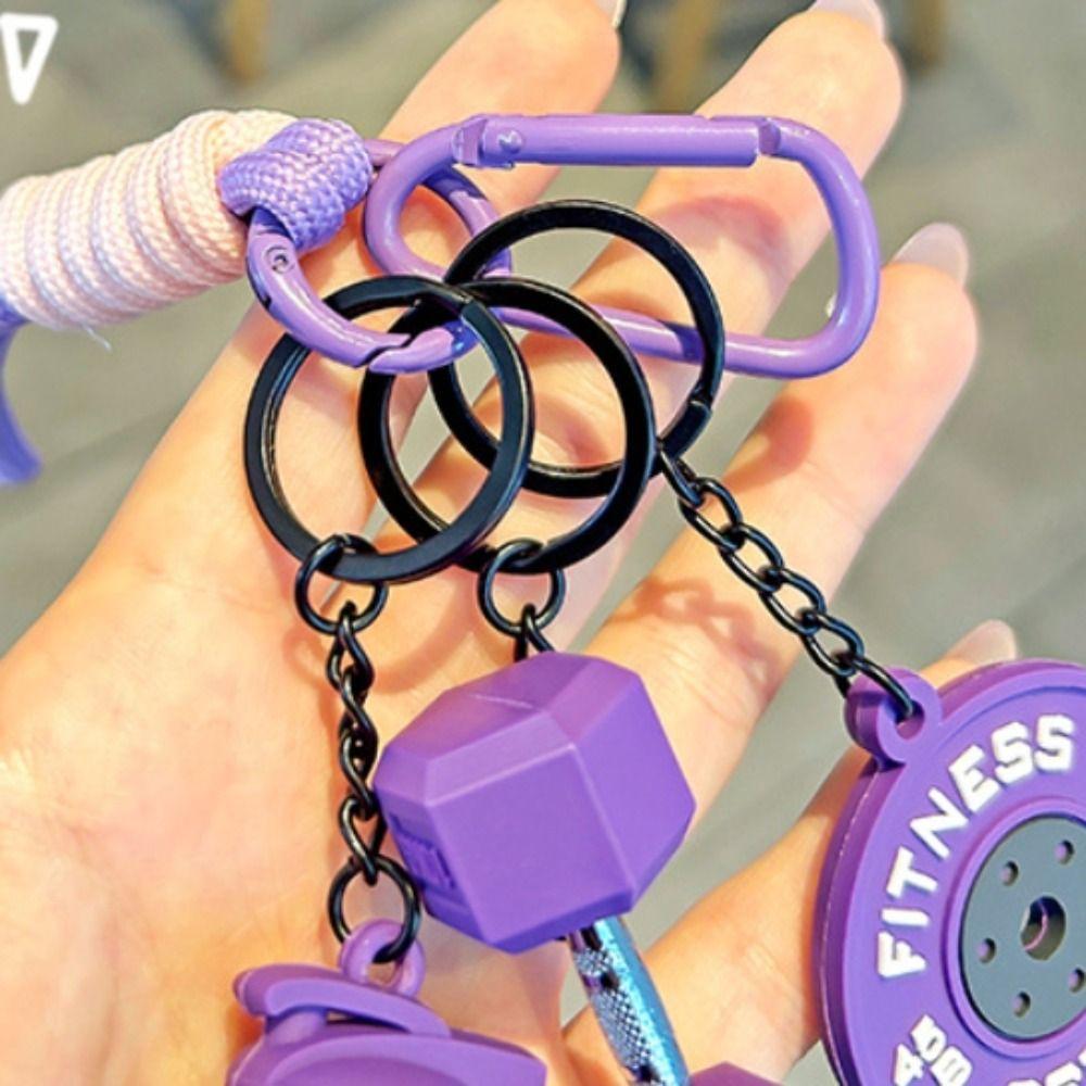 Dopamine Barbell Plates Keychain Kettlebell Simulation Dumbbells Keyring Detachable Creative Fitness Series Pendant Gifts