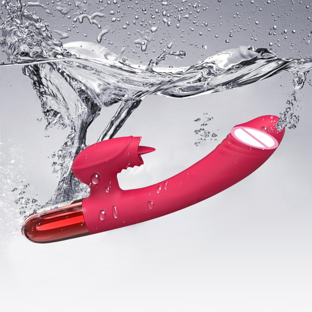 Portable Sex Toys Vibrator for Women Clitoris Stimulator Female Masturbator G Spot Dildo with Tongue Licking Adults Goods 18+ Insert Dildo Waterproof